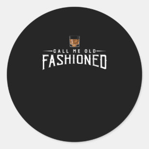 Sticker Rond Appelez-moi Whiskey à l'ancienne mode