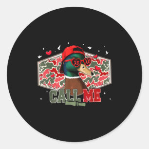 Sticker Rond Appelle-moi chasse au canard Rétro Saint-Valentin