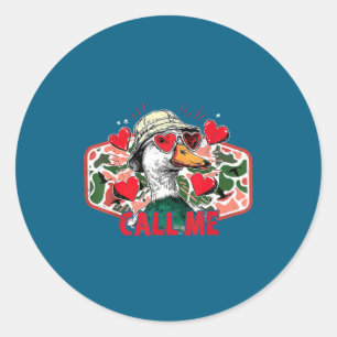 Sticker Rond Appelle-moi colvert Camo chasse chasseur Saint-Val
