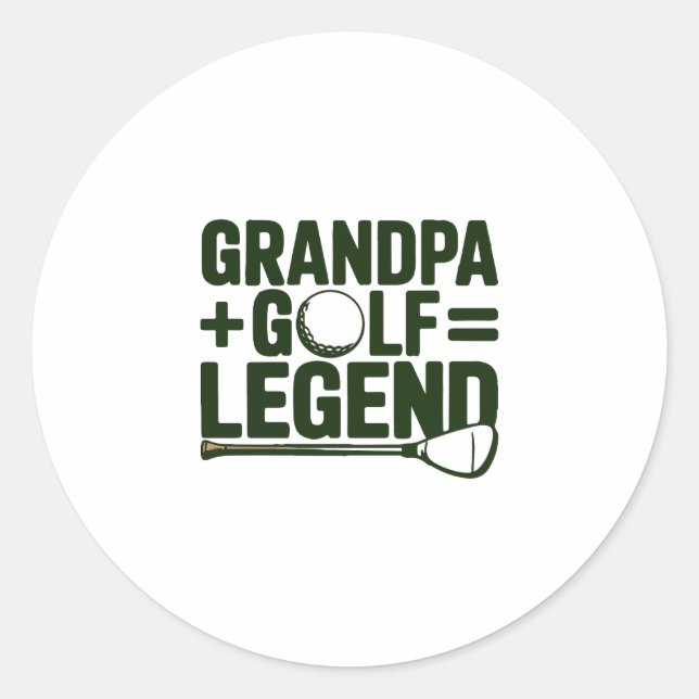 Sticker Rond Appelle-Moi Grand-Père, Regarde-Moi Golf (Devant)