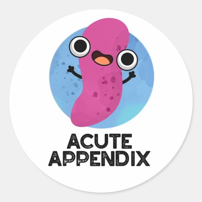 Sticker Rond Appendice Aigu Funky Body Parts Pun (Devant)