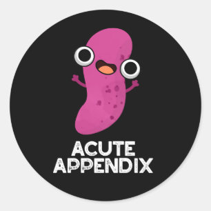 Sticker Rond Appendice Aigu Funky Body Parts Pun Dark BG