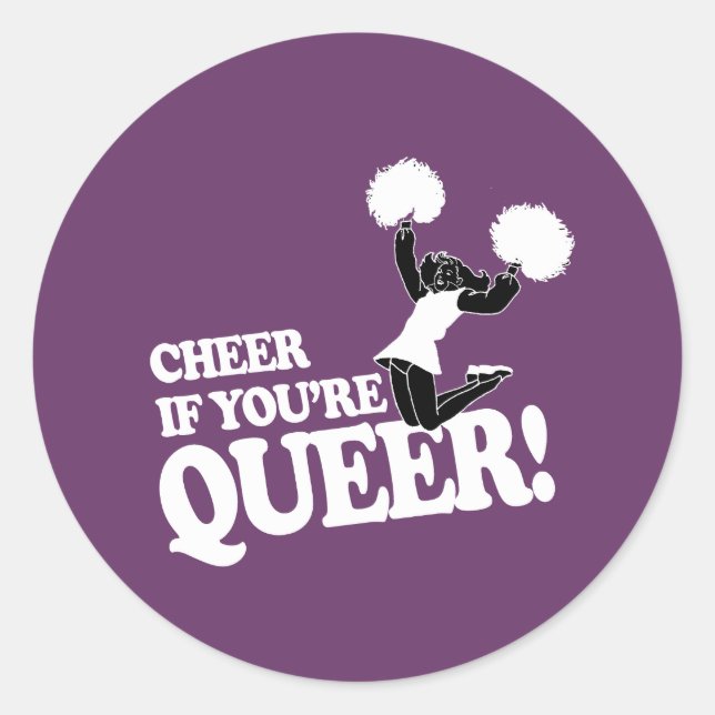 STICKER ROND APPLAUDIS SI TU ES QUEER (Devant)