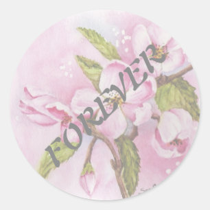 STICKER ROND APPLE BLOSSOMS MARIAGE BÂTIMENTS