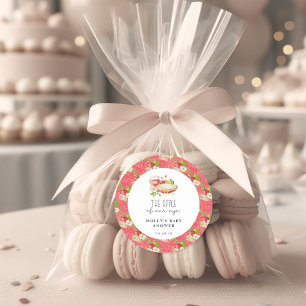 Sticker Rond Apple de notre papier Baby shower oeil