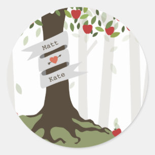 Sticker Rond Apple Orchard Automne Mariage