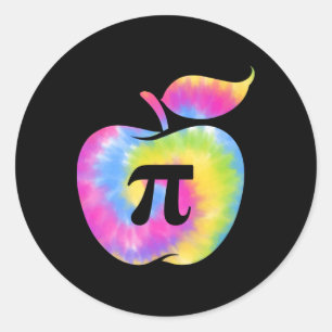 Sticker Rond Apple Pi Day Funny 3.14 Pi Day Enseignants en math