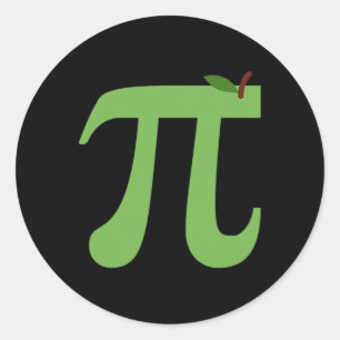 Sticker Rond Apple Pi Funny Math Pi Day Pie Plaisanterie Pour M