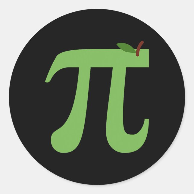 Sticker Rond Apple Pi Funny Math Pi Day Pie Plaisanterie Pour M (Devant)