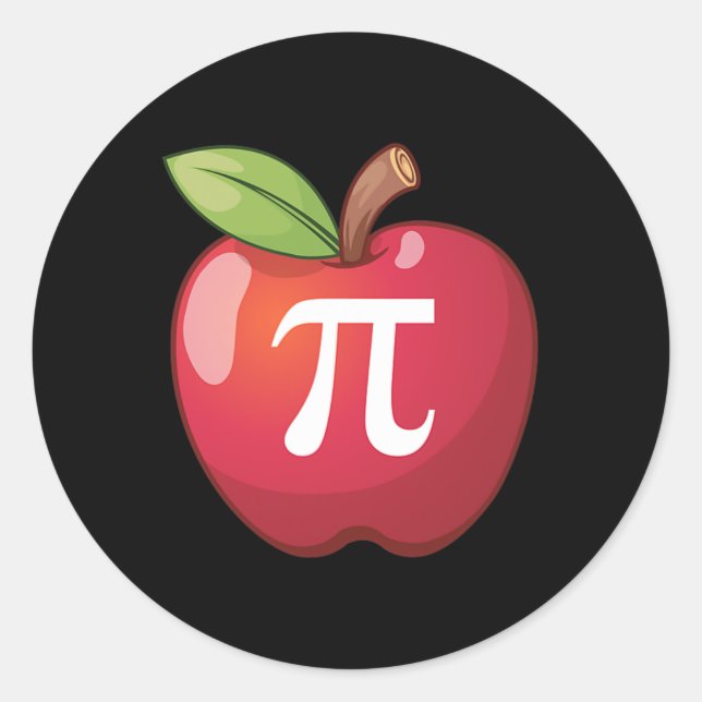 Sticker Rond Apple Pi - Les professeurs de maths des amoureux d (Devant)