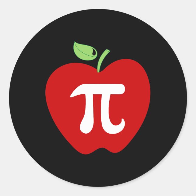 Sticker Rond Apple Pi Pomme Pie Alimentation Amoureux Math Ense (Devant)