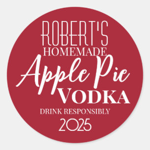 Sticker Rond Apple Pie Vodka Personnalisé