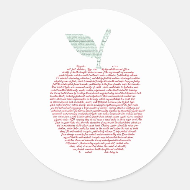Sticker Rond Apple Word cloud art (Devant)