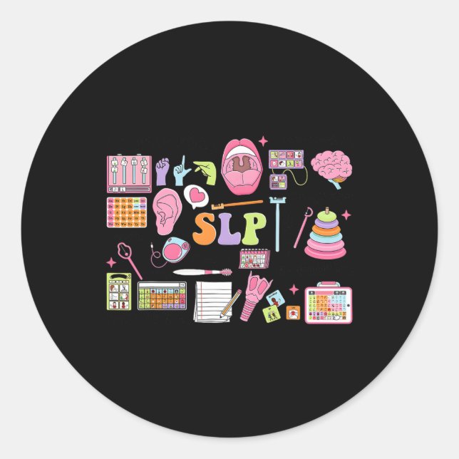 Sticker Rond Application d'orthophonie Slp pour les orthophonis (Devant)