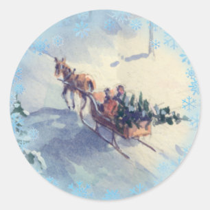 Sticker Rond APPORT À LA MAISON de l'ARBRE de NOËL par SHARON