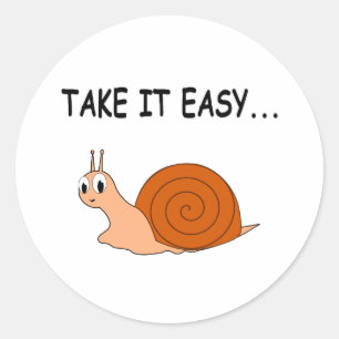 Sticker Rond Apportez-le facilement mignon escargot de dessin