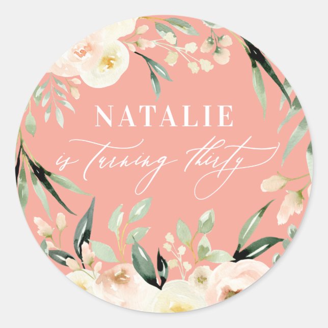 Sticker Rond Appréciation de la fête de 30e anniversaire de l'a (Devant)