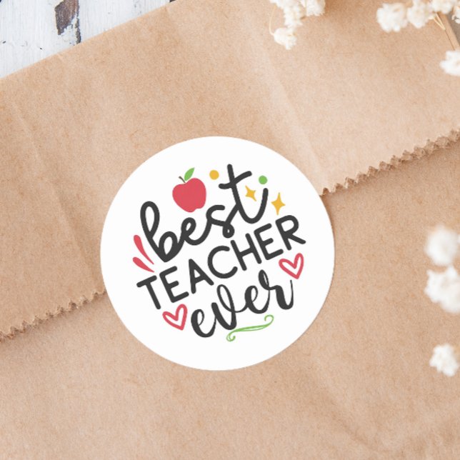 Sticker Rond Appréciation de l'enseignant (Let your teachers know they are the best with these fun stickers.)