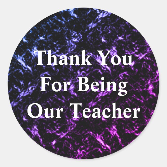 Sticker Rond Appréciation de l'enseignant Abstraite salle de cl (Devant)