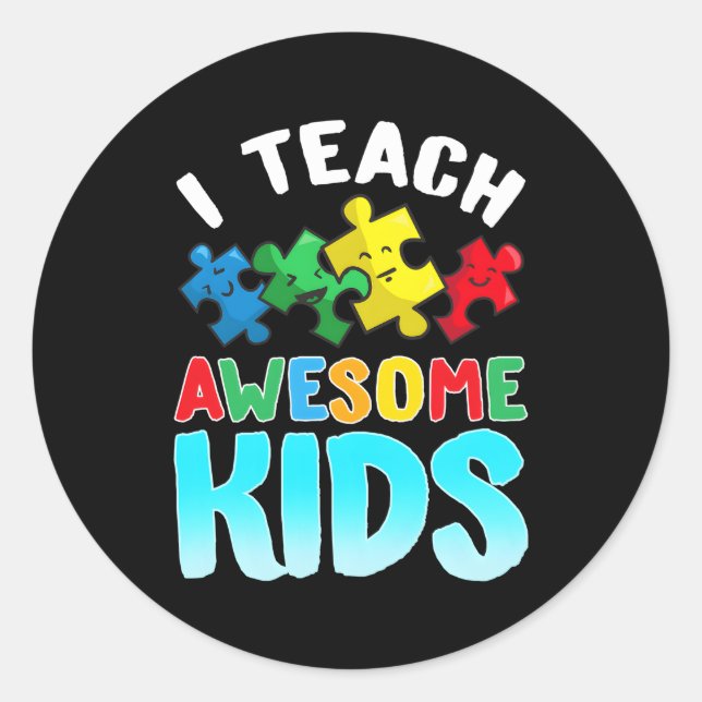 Sticker Rond Appréciation de l'enseignant en autisme (Devant)