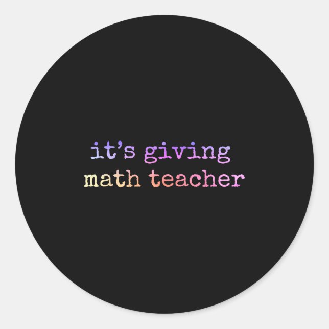 Sticker Rond Appréciation de l'enseignant en mathématiques Géom (Devant)