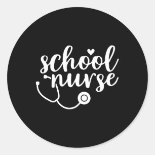 Sticker Rond Appréciation des infirmières de l'école mignonne