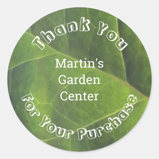 Sticker Rond Appréciation du client Green Leaf (Devant)