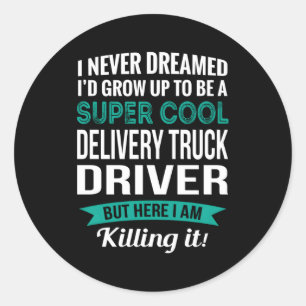 Sticker Rond Appréciation du conducteur de camion de livraison