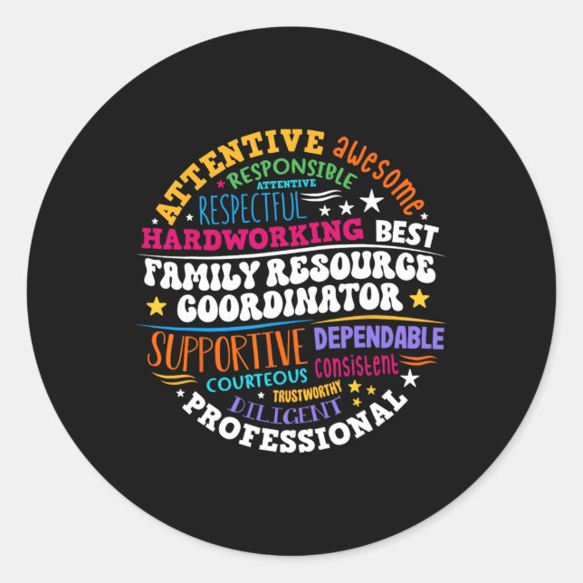 Sticker Rond Appréciation du coordinateur de ressources de la f (Devant)