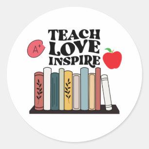 Sticker Rond Apprécier les enseignants Enseigner Amour Inspirer