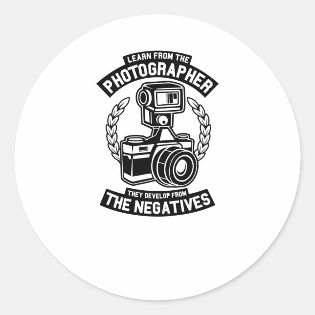 Sticker Rond Apprendre du photographe (Devant)