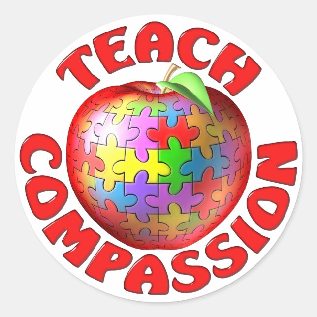 Sticker Rond Apprendre la compassion (Devant)