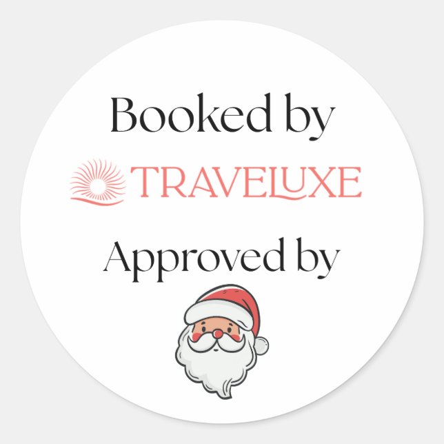 Sticker Rond Approuvé par le Père Noël (Devant)