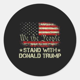 Sticker Rond Appuyer Donald Trump Pro Trump American
