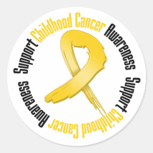 Sticker Rond Appuyer la sensibilisation au cancer chez les enfa