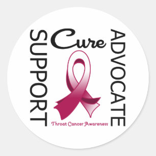 Sticker Rond Appuyer l'avocat Cure Throat Cancer