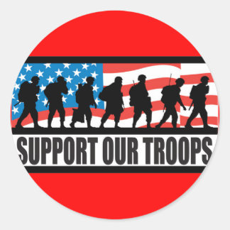 Sticker Rond Appuyer nos troupes
