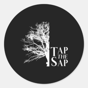 Sticker Rond Appuyez Sur La Sève Pour Le Sirop D'Érable