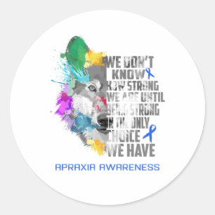 Sticker Rond Apraxia Sensibilisation Ribbon Support Cadeaux