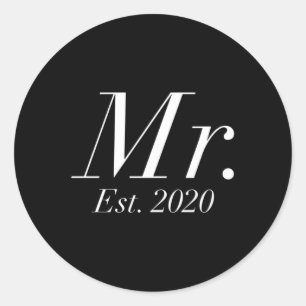 Sticker Rond Après L'Attrait Mariage Pour L'Épouse Et L'Ampoule