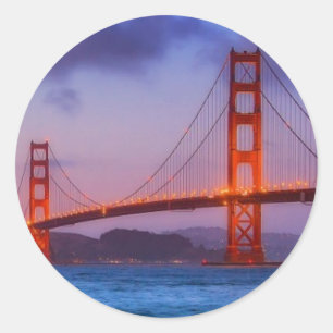 Sticker Rond Après le coucher du soleil à Baker Beach