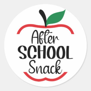 Sticker Rond Après l'école Snack Teacher Life Pomme