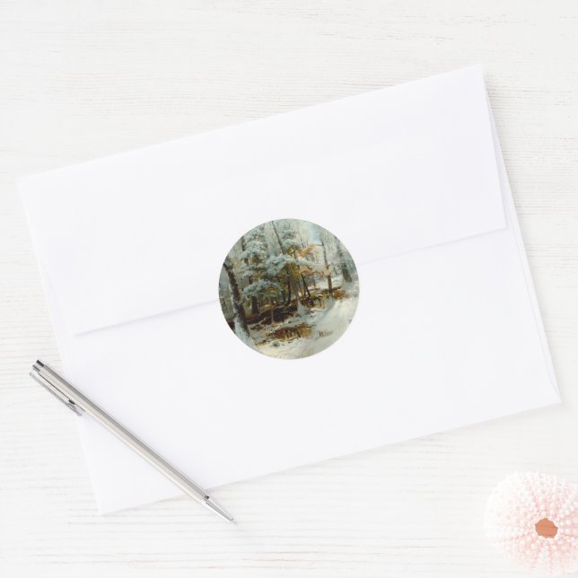 Sticker Rond Après-midi d'hiver calme (Enveloppe)