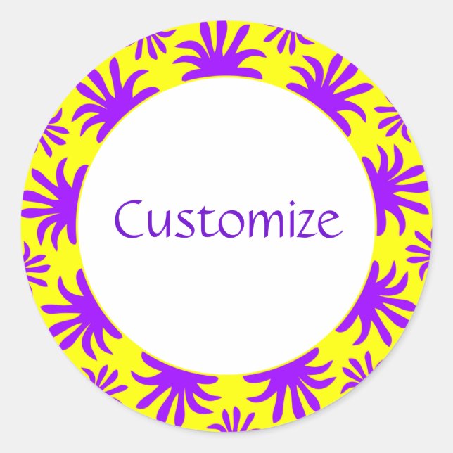 Sticker Rond Après-midi du Modèle des Triffids - Jaune (Devant)