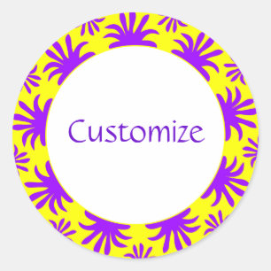 Sticker Rond Après-midi du Modèle des Triffids - Jaune