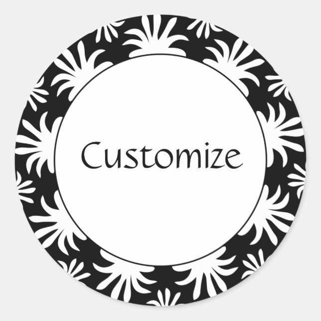 Sticker Rond Après-midi du Modèle Triffids - B&W (Devant)