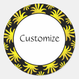 Sticker Rond Après-midi du Modèle Triffids - Noir & Or