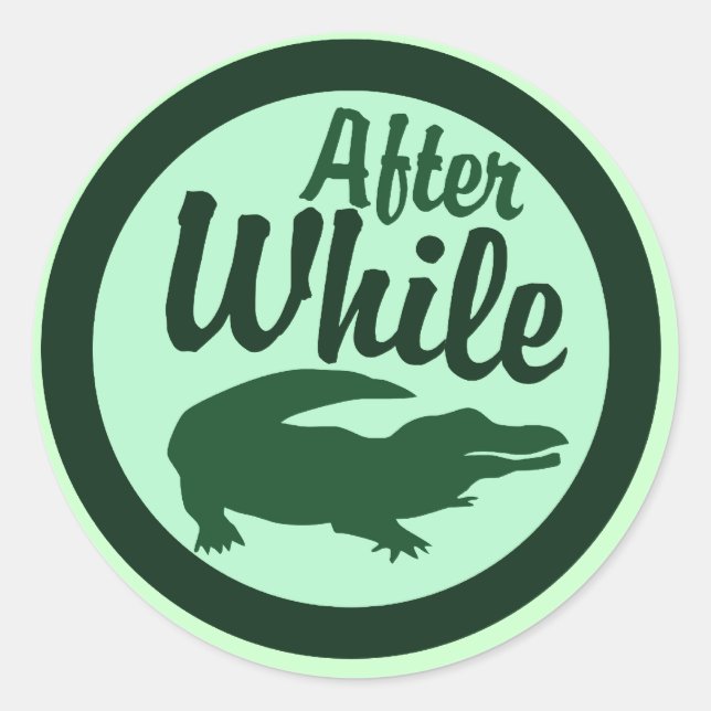 Sticker Rond Après pendant que crocodile (Devant)