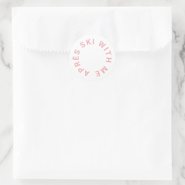 Sticker Rond Après Ski avec moi Fête de Bachelorette Rose Glacé (Sac)