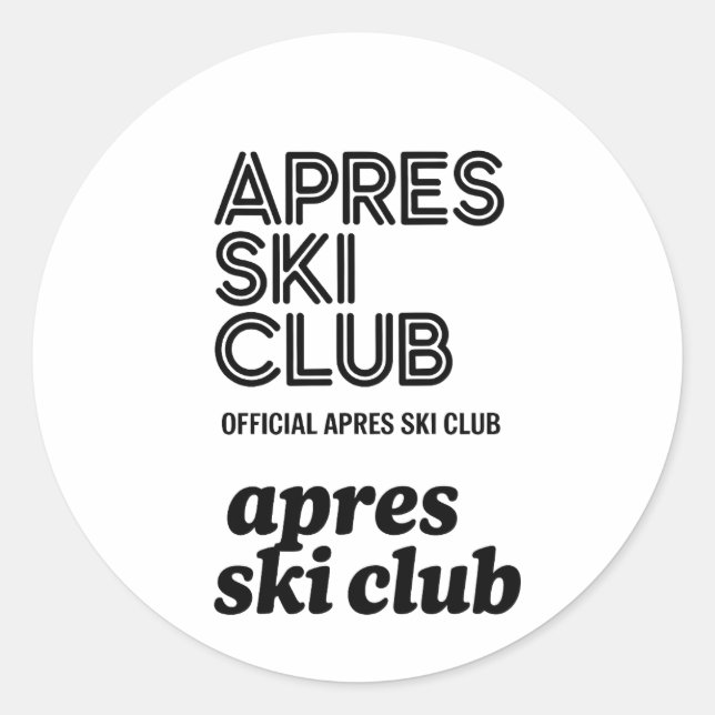 Sticker Rond Apres Ski Club Coffee Mug – Winter Ski Lover Gift (Devant)